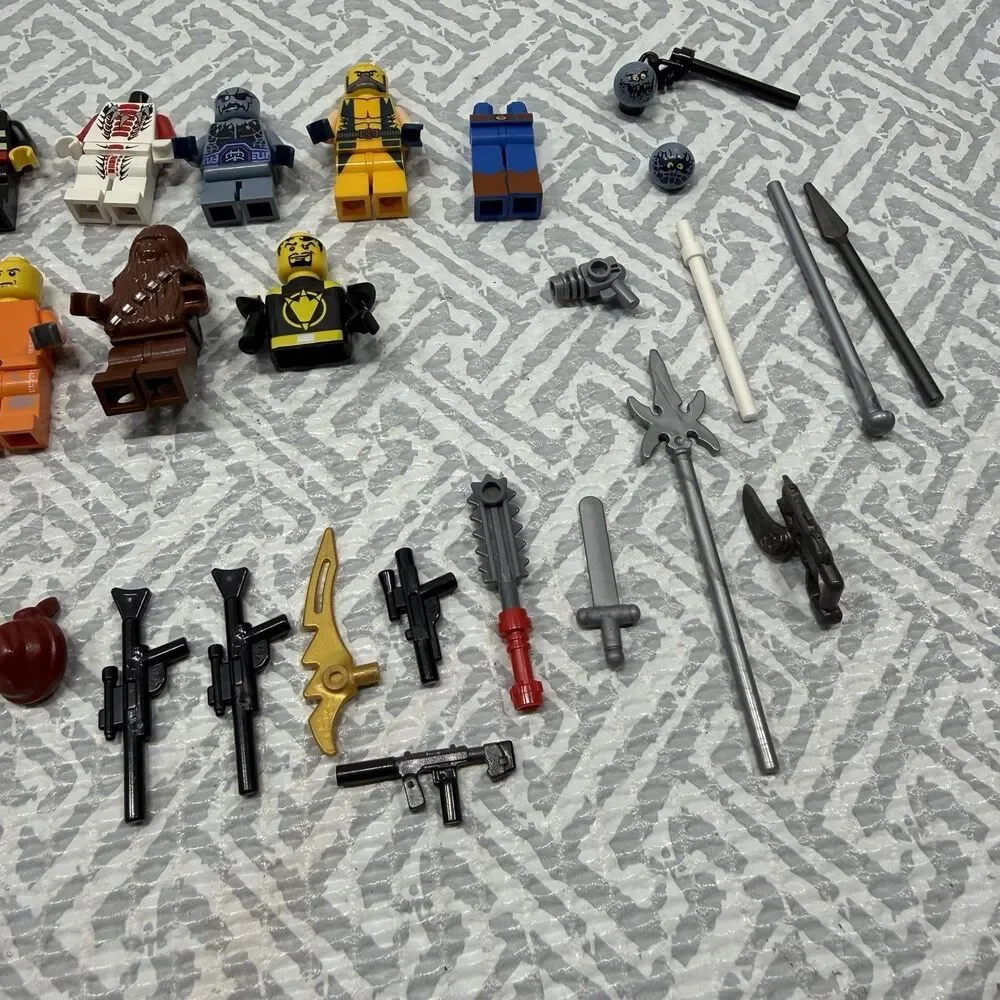 LEGO Minifigure Mixed Lot Bundle Star Wars Ninjago City Weapons Parts Accs As Is